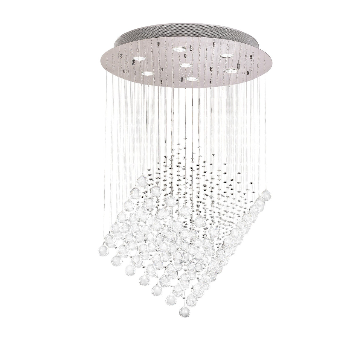 Colorado 7 Light Diamond Crystal Cluster Pendant Light - Polished Chrome