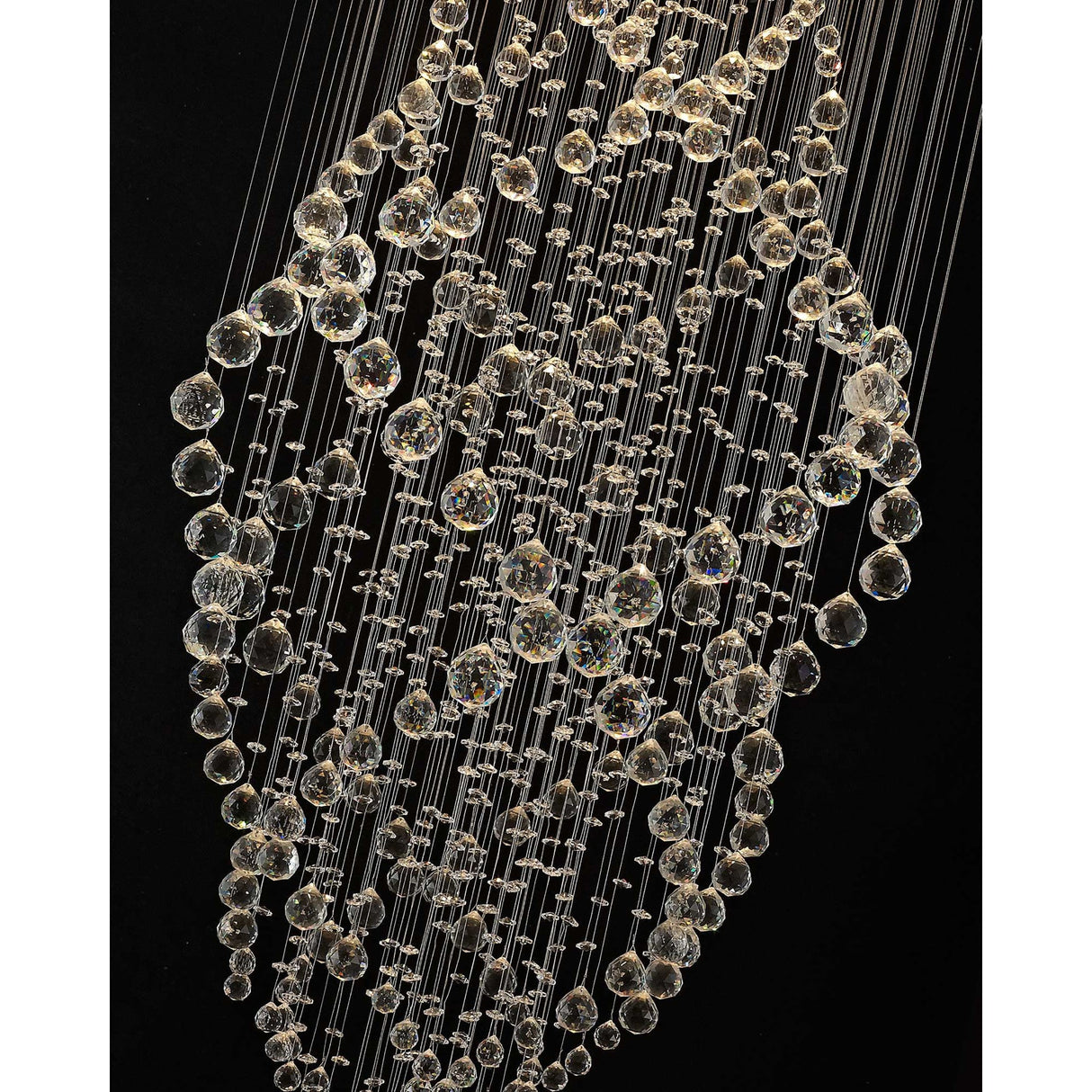 Colorado 9 Light Oval Crystal Cluster Pendant Light - Polished Chrome