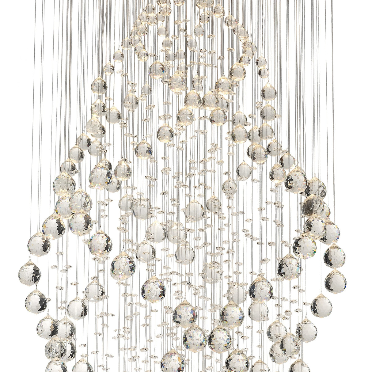 Colorado 9 Light Oval Crystal Cluster Pendant Light - Polished Chrome