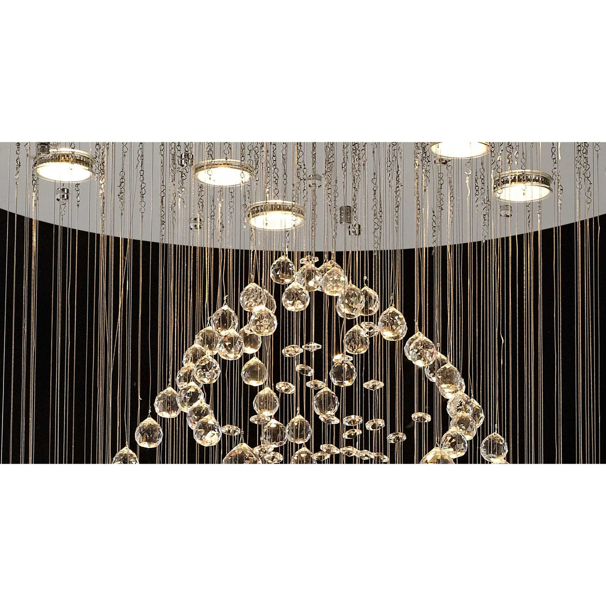 Colorado 9 Light Oval Crystal Cluster Pendant Light - Polished Chrome