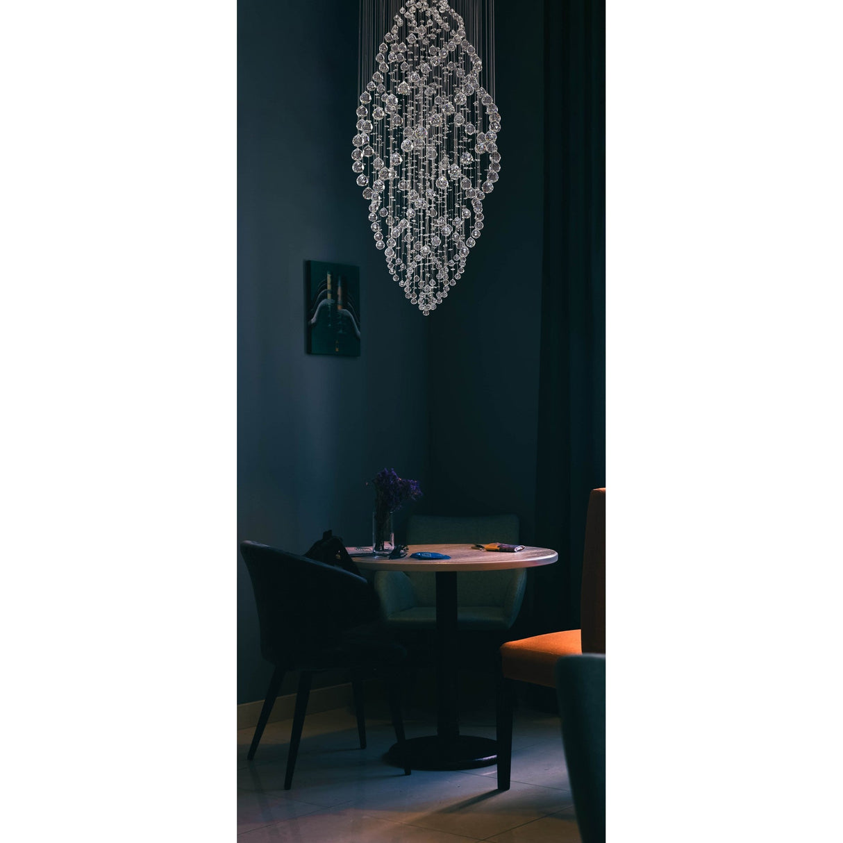 Colorado 9 Light Oval Crystal Cluster Pendant Light - Polished Chrome