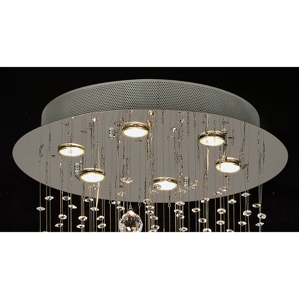 Colorado 6 Light Spiral Crystal Cluster Pendant Light - Polished Chrome