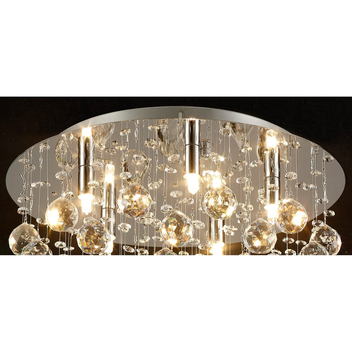 Colorado 5 Light Round Crystal Semi-Flush Ceiling Light - Polished Chrome