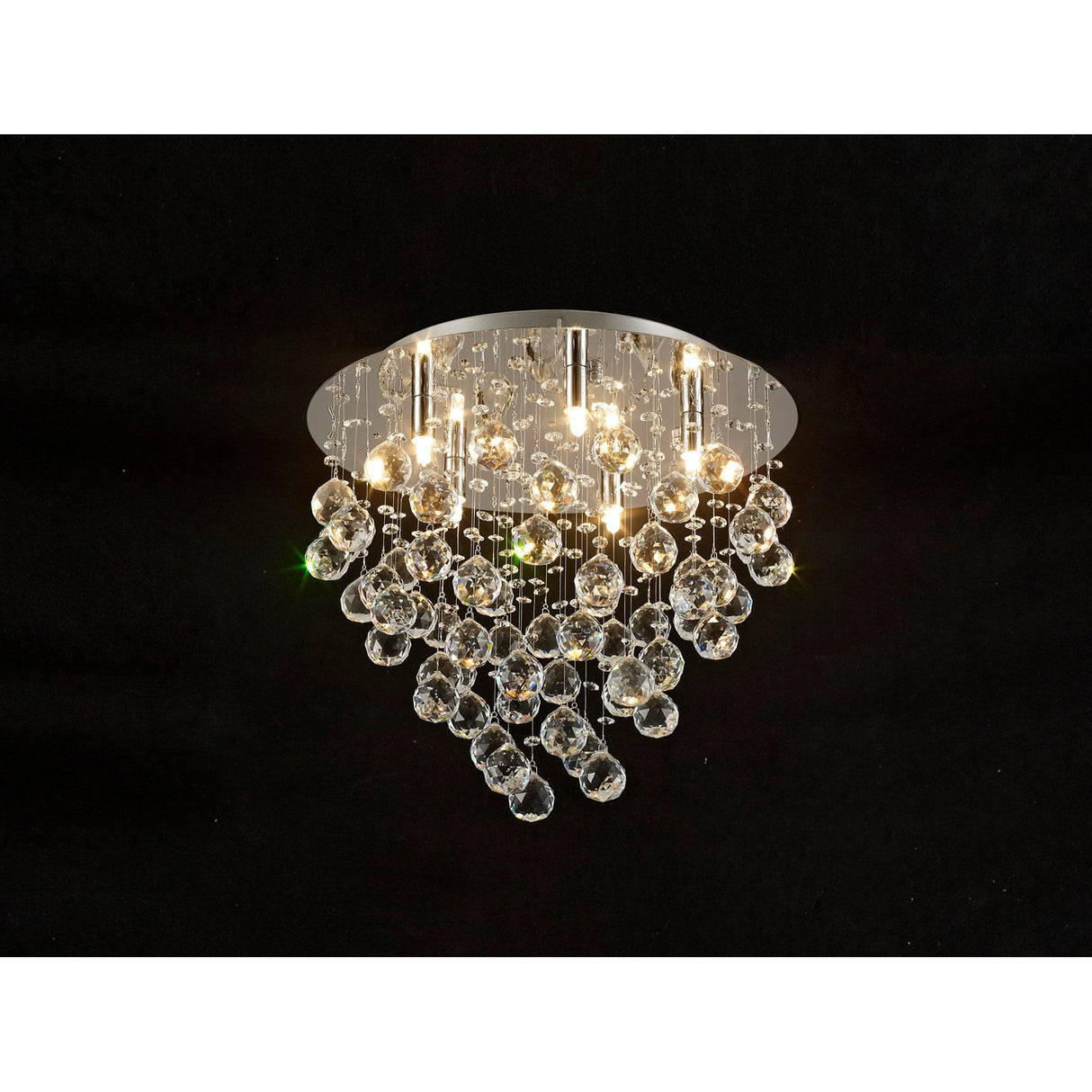Colorado 5 Light Round Crystal Semi-Flush Ceiling Light - Polished Chrome