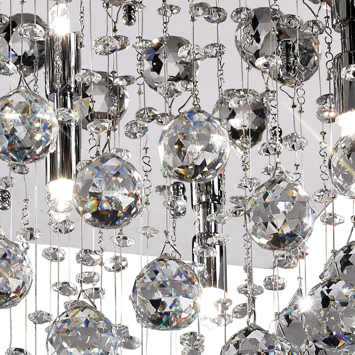 Colorado 5 Light Square Crystal Semi-Flush Ceiling Light - Polished Chrome
