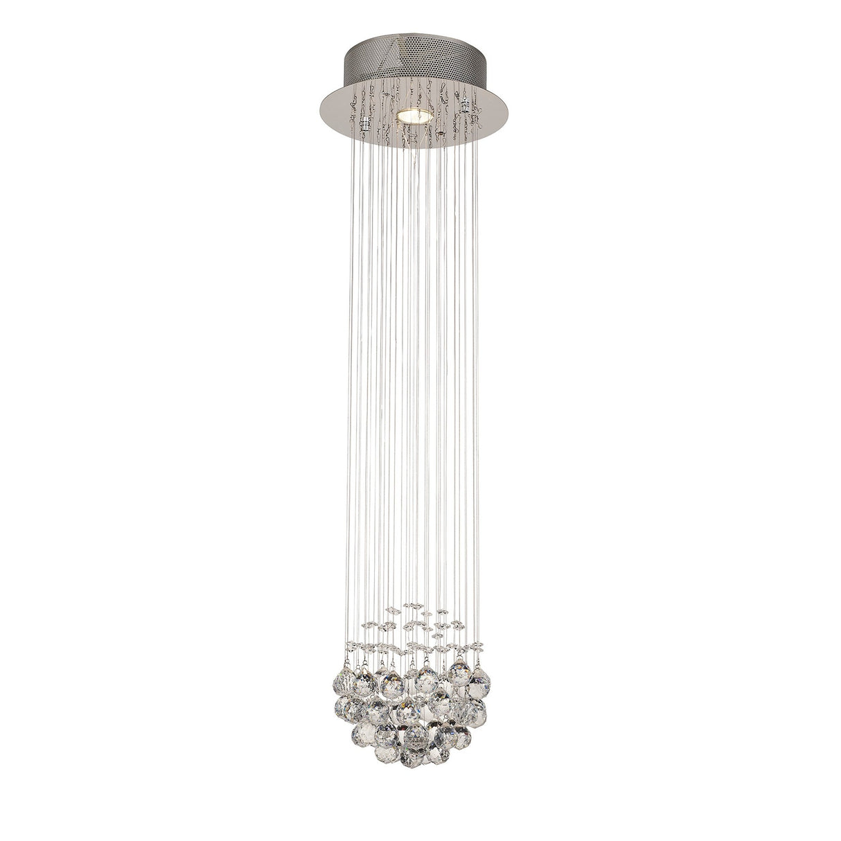 Colorado 1 Light Crystal Cluster Pendant Light - Polished Chrome