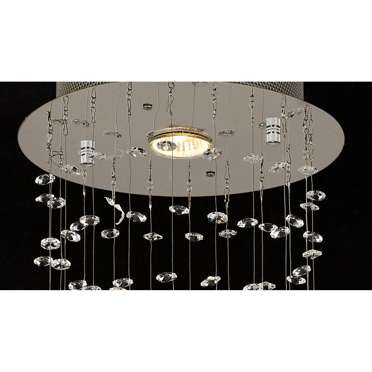 Colorado 1 Light Single-Spiral Crystal Cluster Pendant Light - Polished Chrome