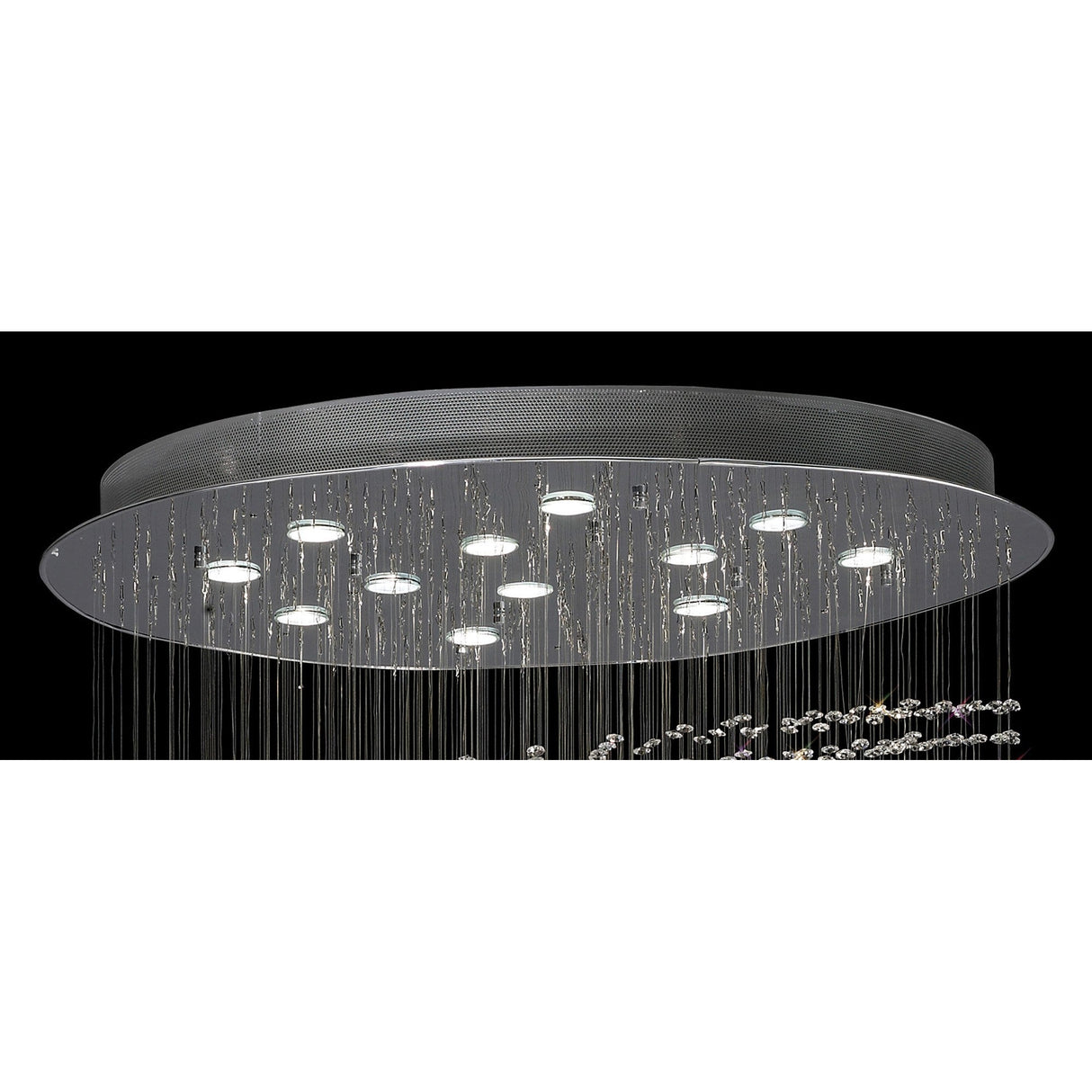 Colorado 12 Light Multi-Spiral Crystal Cluster Pendant Light - Polished Chrome