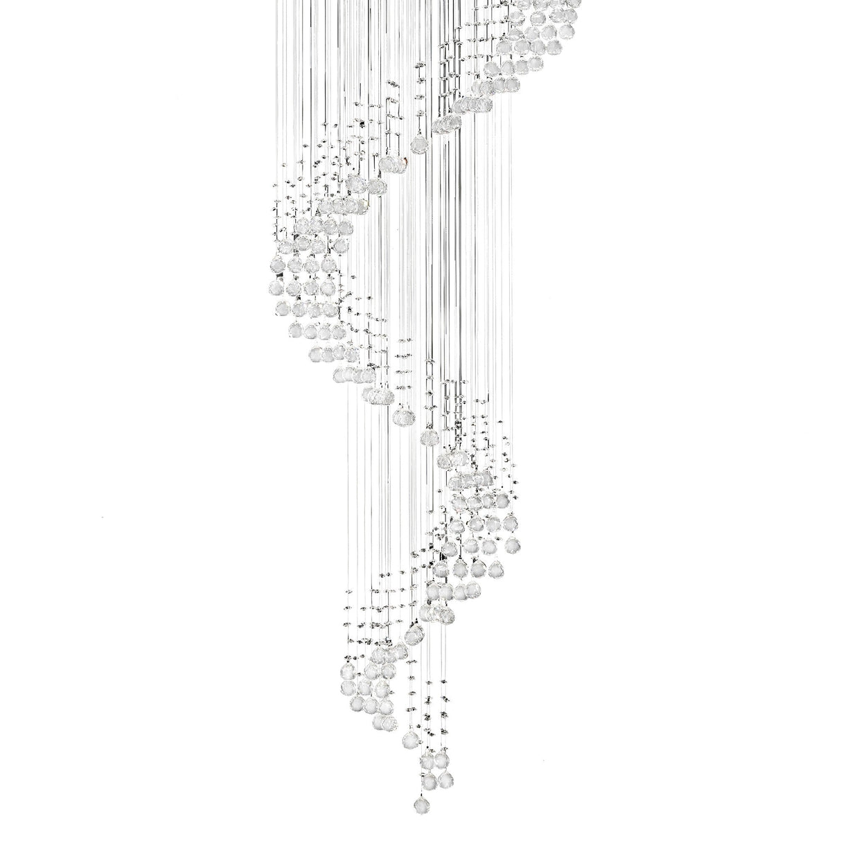 Colorado 12 Light Multi-Spiral Crystal Cluster Pendant Light - Polished Chrome