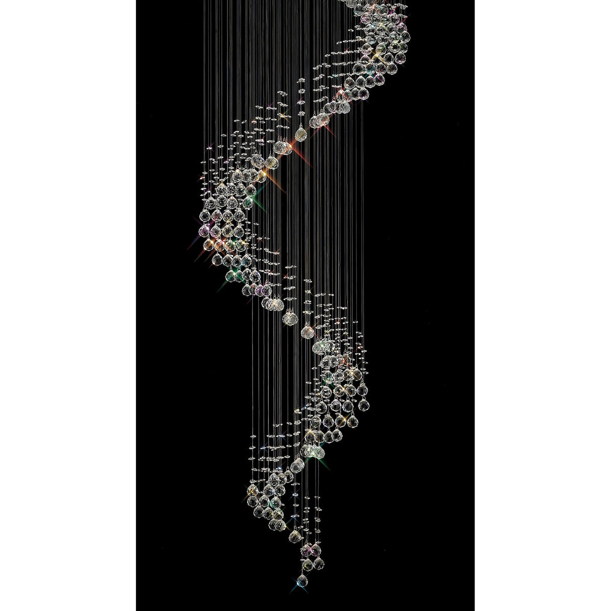 Colorado 12 Light Multi-Spiral Crystal Cluster Pendant Light - Polished Chrome