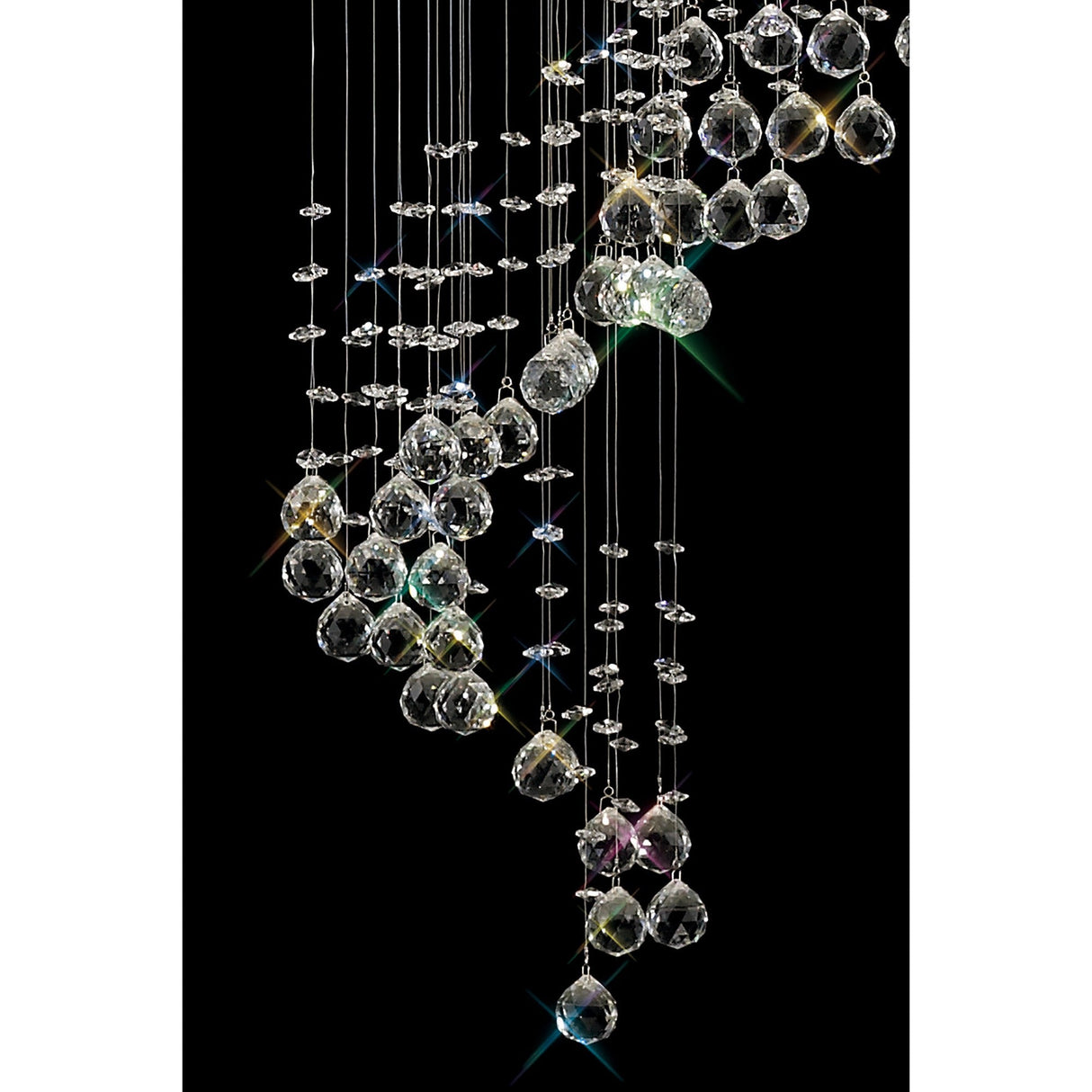 Colorado 12 Light Multi-Spiral Crystal Cluster Pendant Light - Polished Chrome