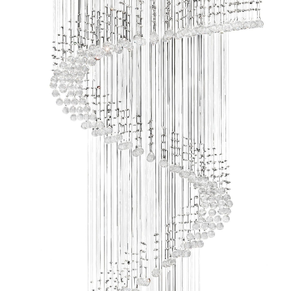 Colorado 12 Light Multi-Spiral Crystal Cluster Pendant Light - Polished Chrome