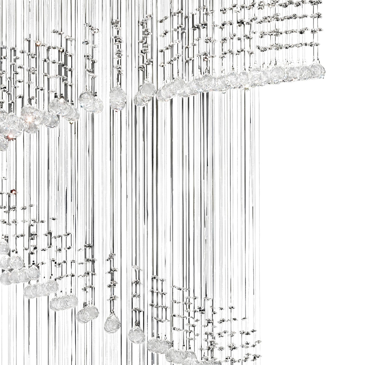 Colorado 12 Light Multi-Spiral Crystal Cluster Pendant Light - Polished Chrome