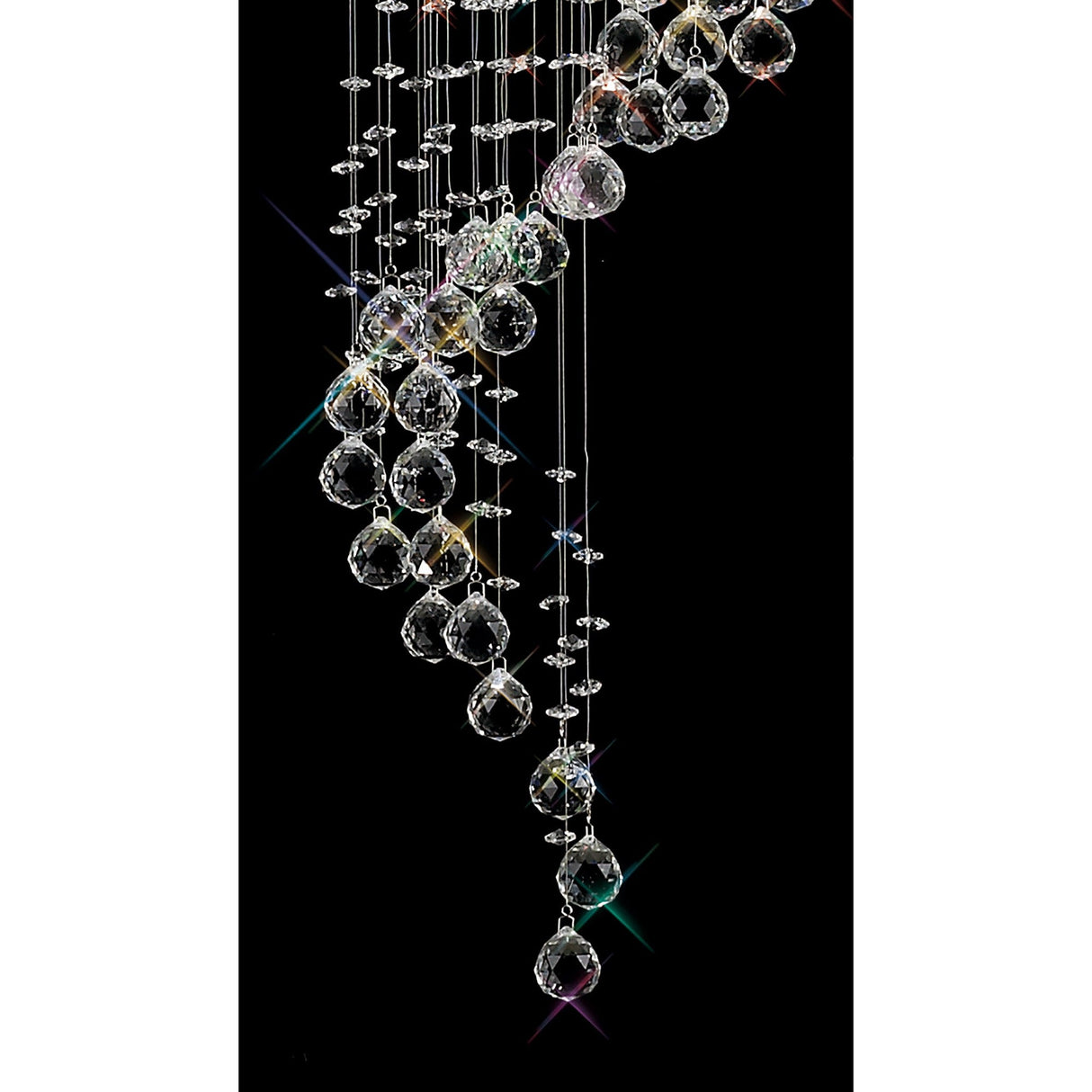Colorado 9 Light Multi-Spiral Crystal Cluster Pendant Light - Polished Chrome
