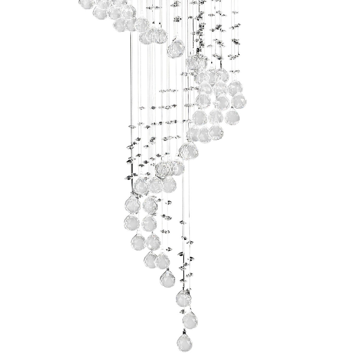 Colorado 9 Light Multi-Spiral Crystal Cluster Pendant Light - Polished Chrome