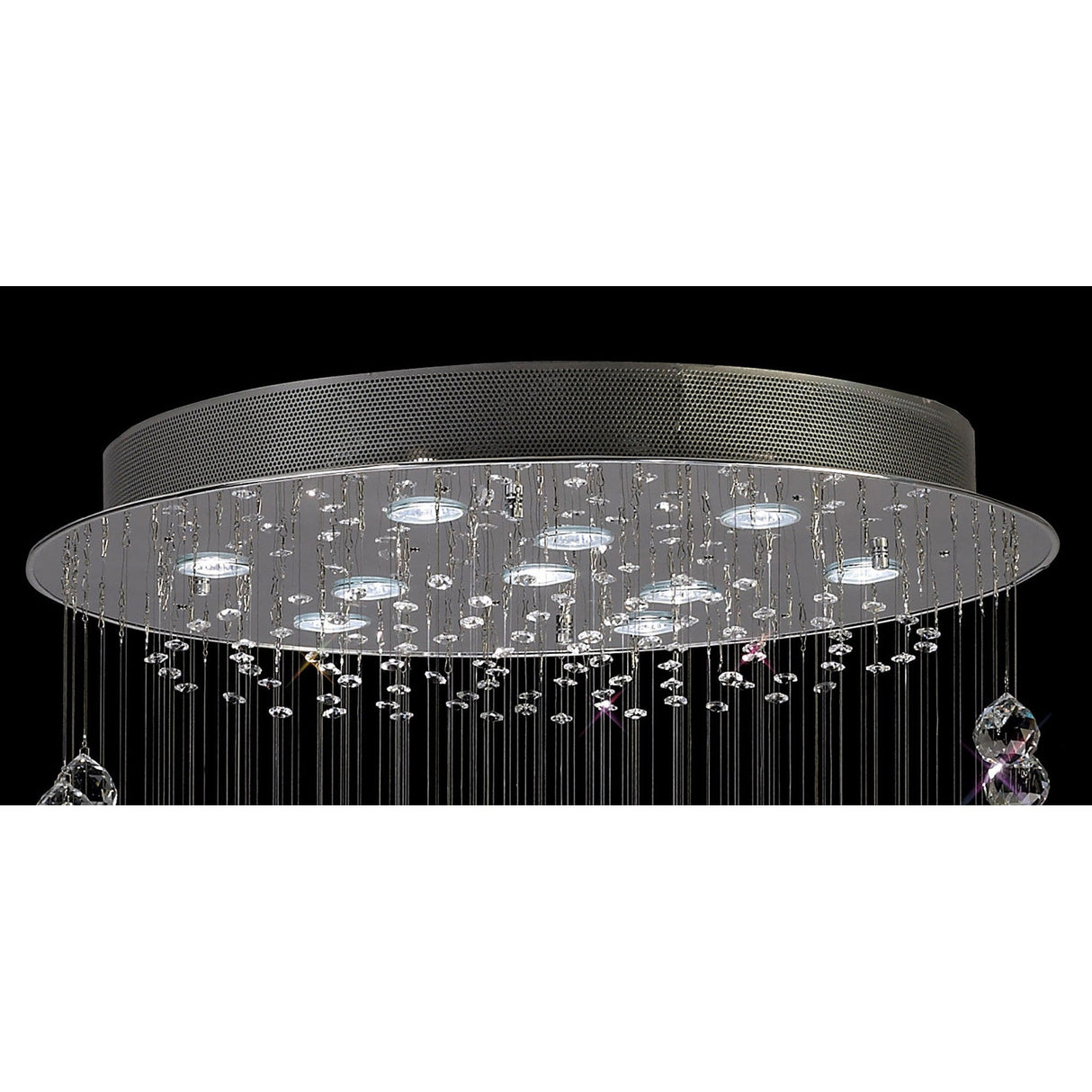 Colorado 10 Light Corkscrew Crystal Cluster Pendant Light - Polished Chrome