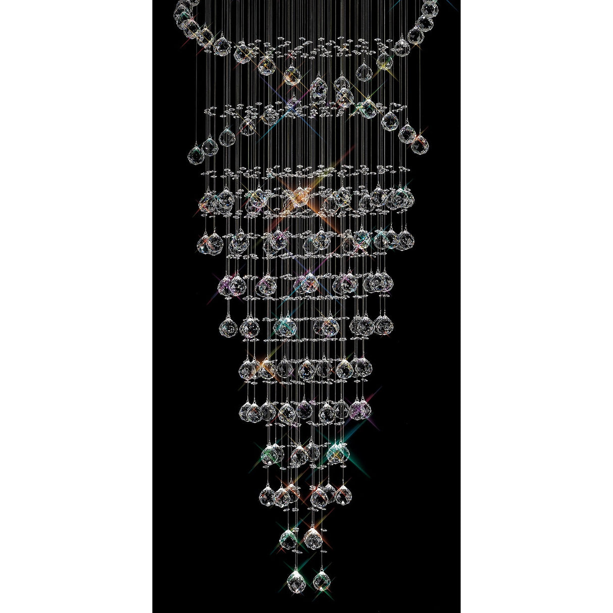 Colorado 10 Light Corkscrew Crystal Cluster Pendant Light - Polished Chrome
