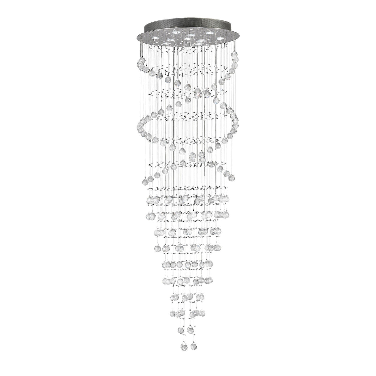 Colorado 10 Light Corkscrew Crystal Cluster Pendant Light - Polished Chrome