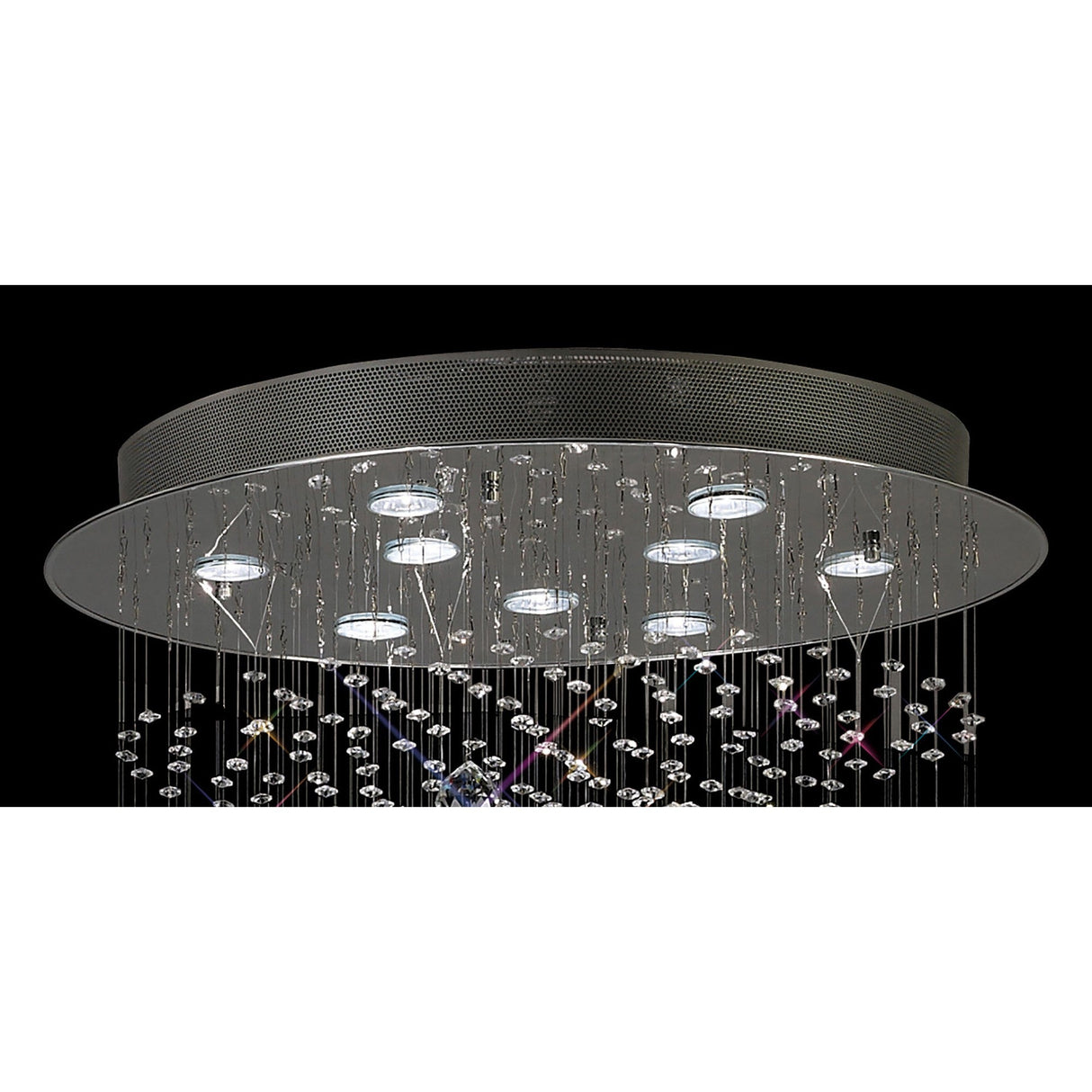 Colorado 9 Light Corkscrew Crystal Cluster Pendant Light - Polished Chrome