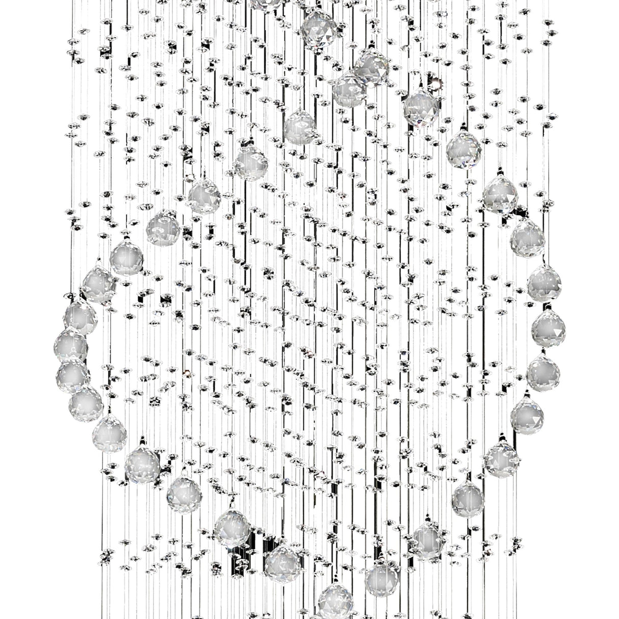 Colorado 9 Light Corkscrew Crystal Cluster Pendant Light - Polished Chrome