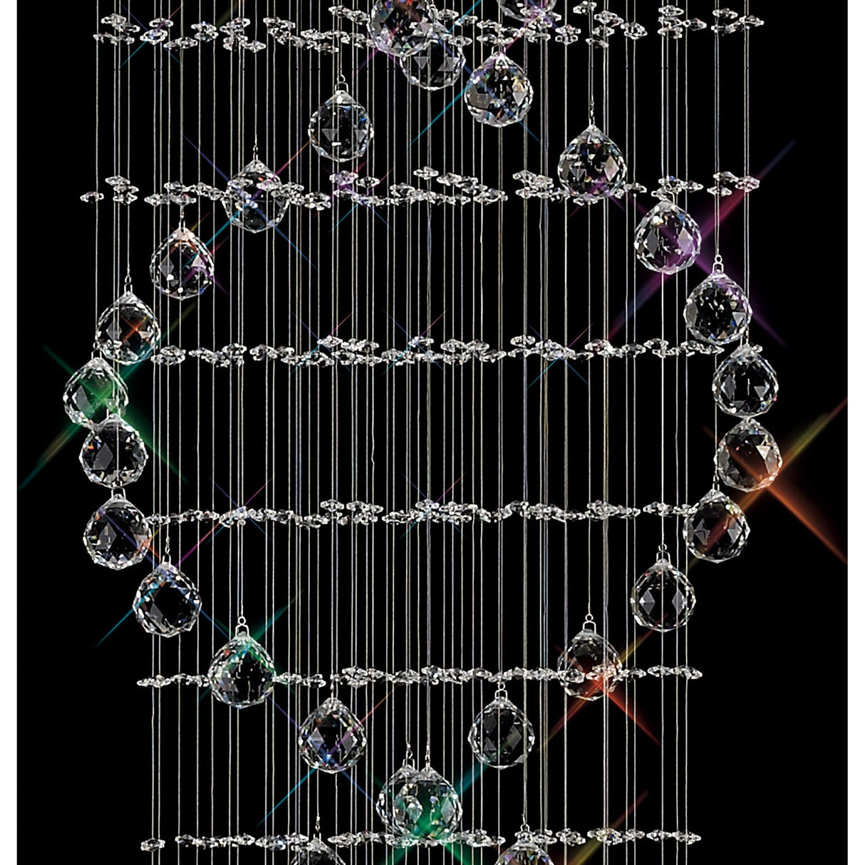 Colorado 9 Light Corkscrew Crystal Cluster Pendant Light - Polished Chrome