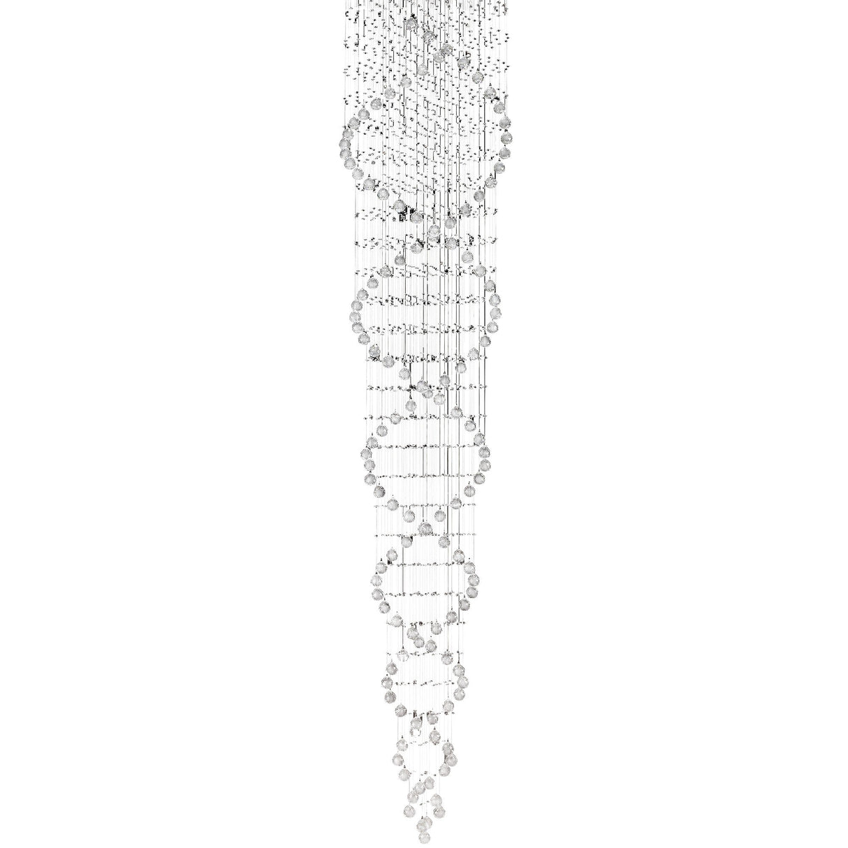 Colorado 9 Light Corkscrew Crystal Cluster Pendant Light - Polished Chrome