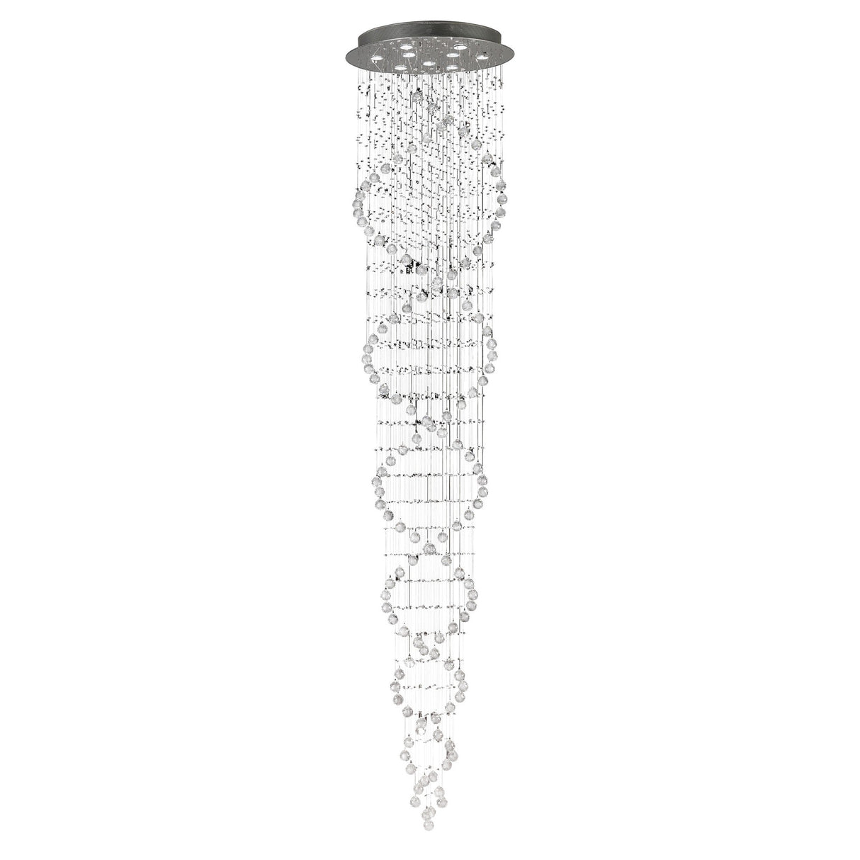 Colorado 9 Light Corkscrew Crystal Cluster Pendant Light - Polished Chrome