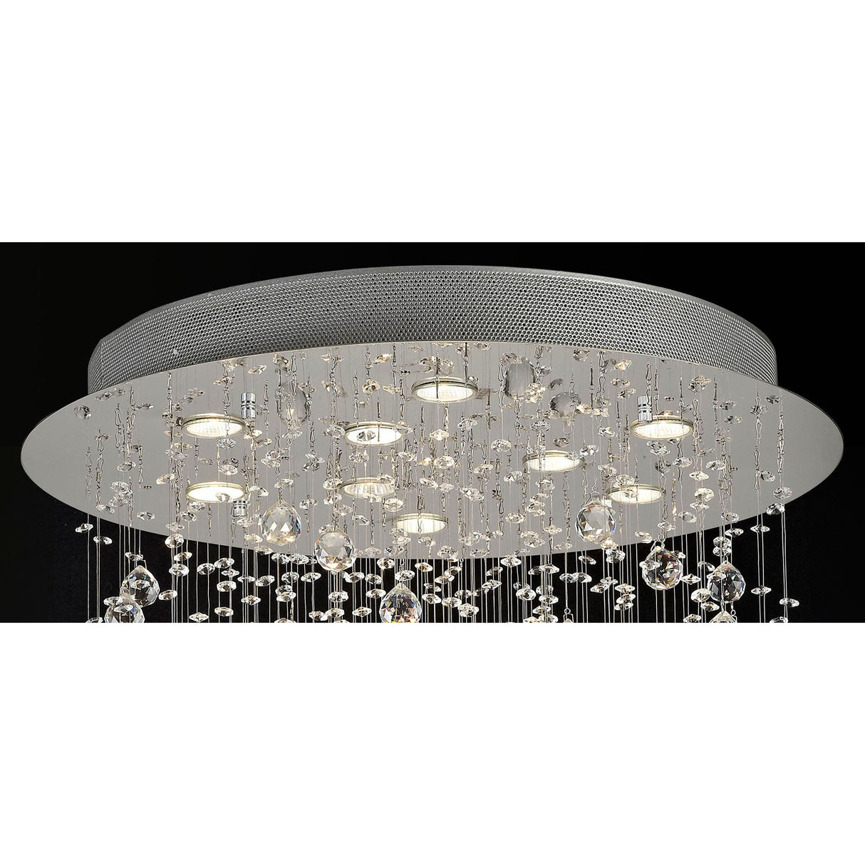 Colorado 9 Light Cone Crystal Cluster Pendant Light - Polished Chrome