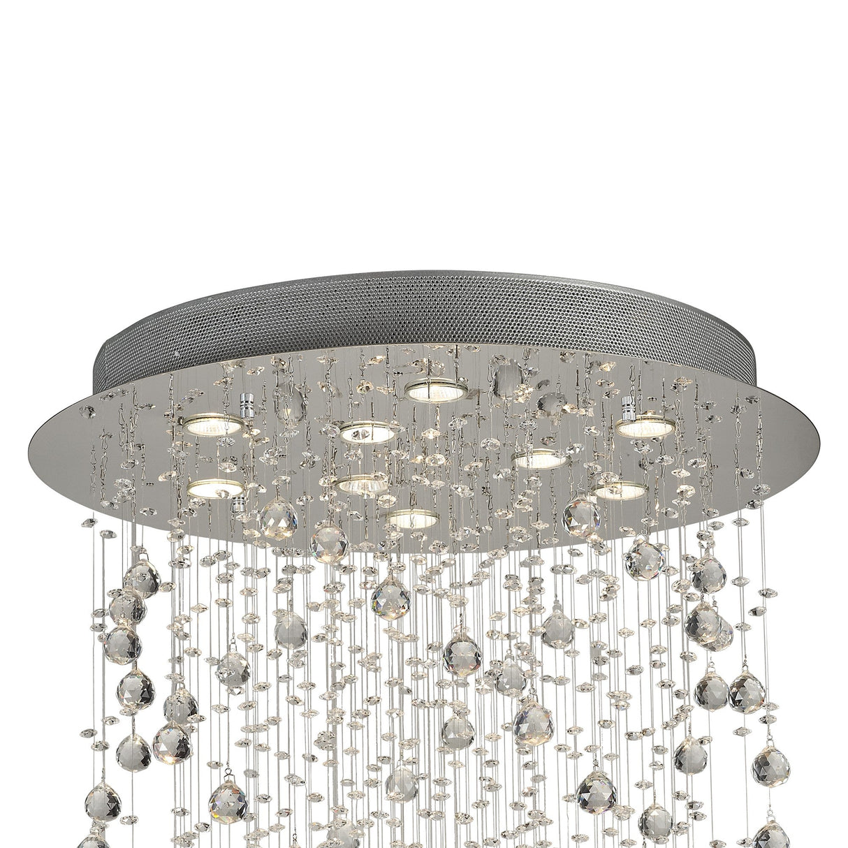 Colorado 9 Light Cone Crystal Cluster Pendant Light - Polished Chrome