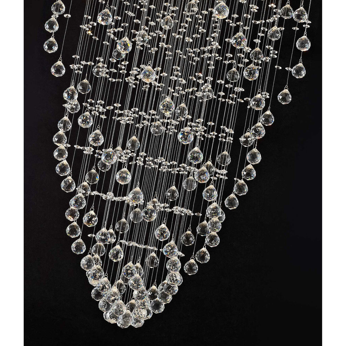 Colorado 9 Light Cone Crystal Cluster Pendant Light - Polished Chrome