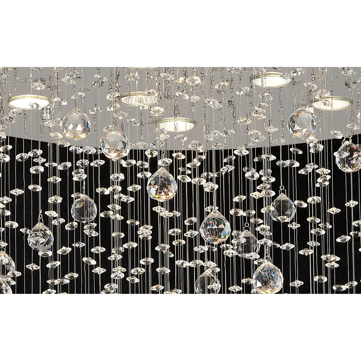 Colorado 9 Light Cone Crystal Cluster Pendant Light - Polished Chrome