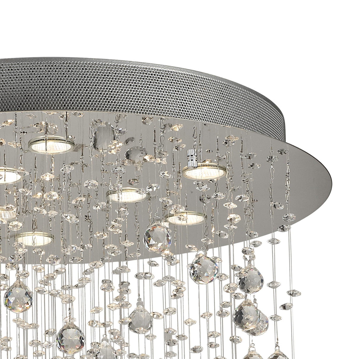 Colorado 9 Light Cone Crystal Cluster Pendant Light - Polished Chrome