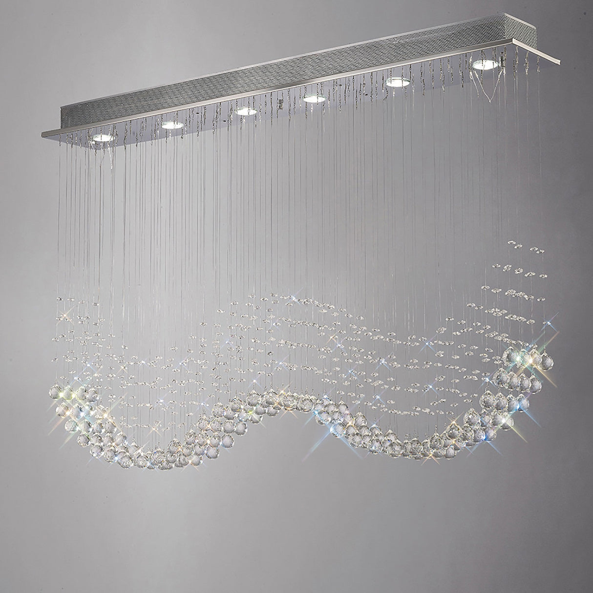 Colorado 6 Light Crystal Bar Pendant Light - Polished Chrome