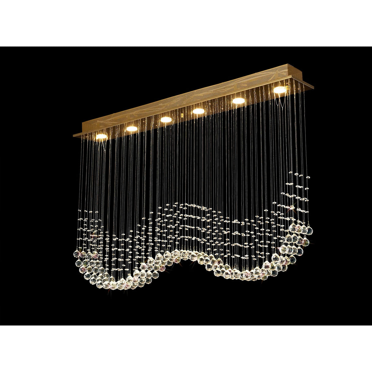 Colorado 6 Light Crystal Bar Pendant Light - French Gold