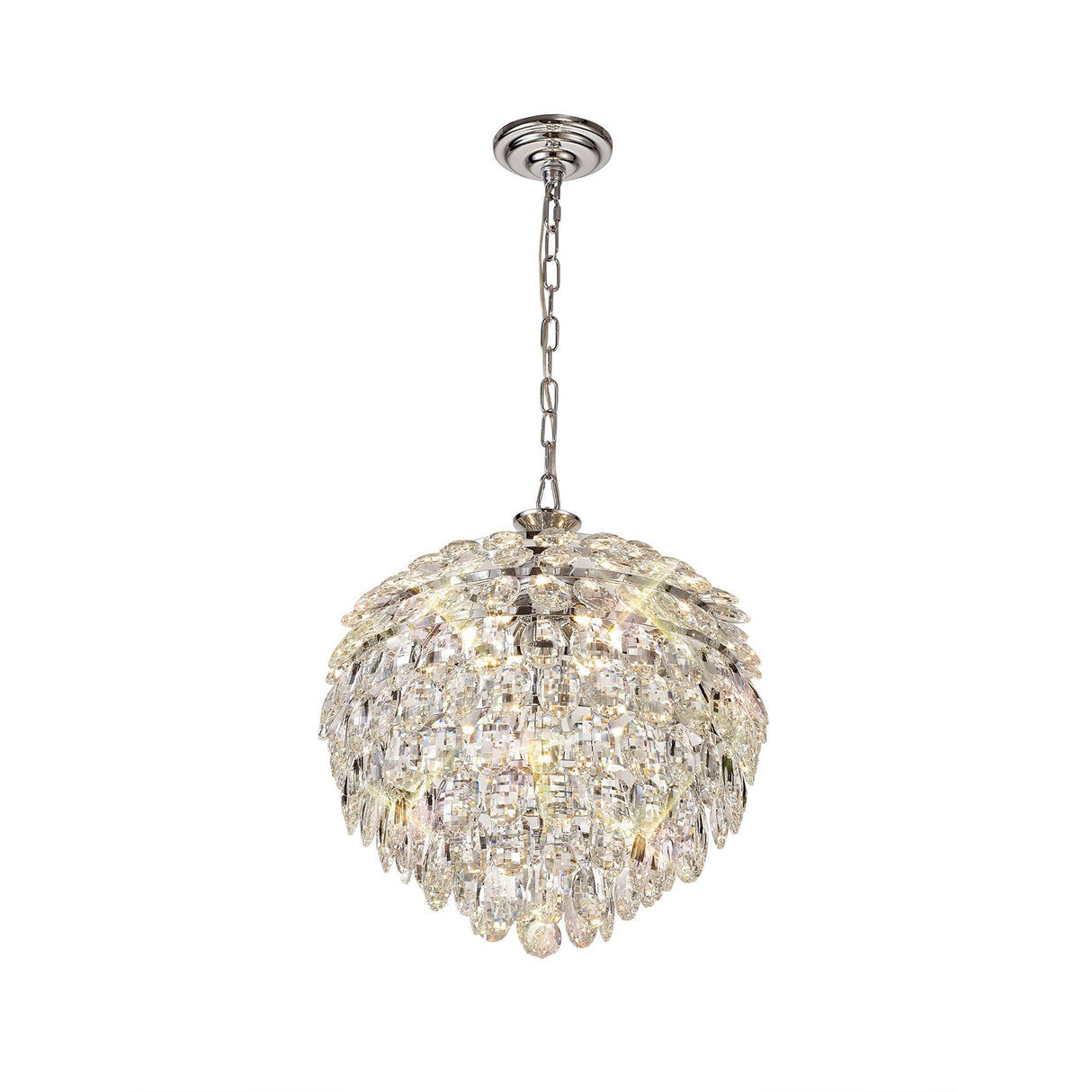 Coniston 6 Light Crystal Pendant Light – Polished Chrome