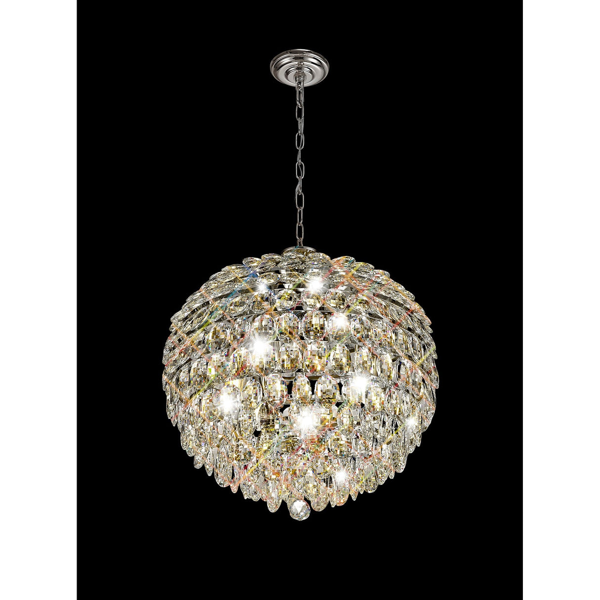 Coniston 54cm 9 Light Crystal Chandelier - Polished Chrome