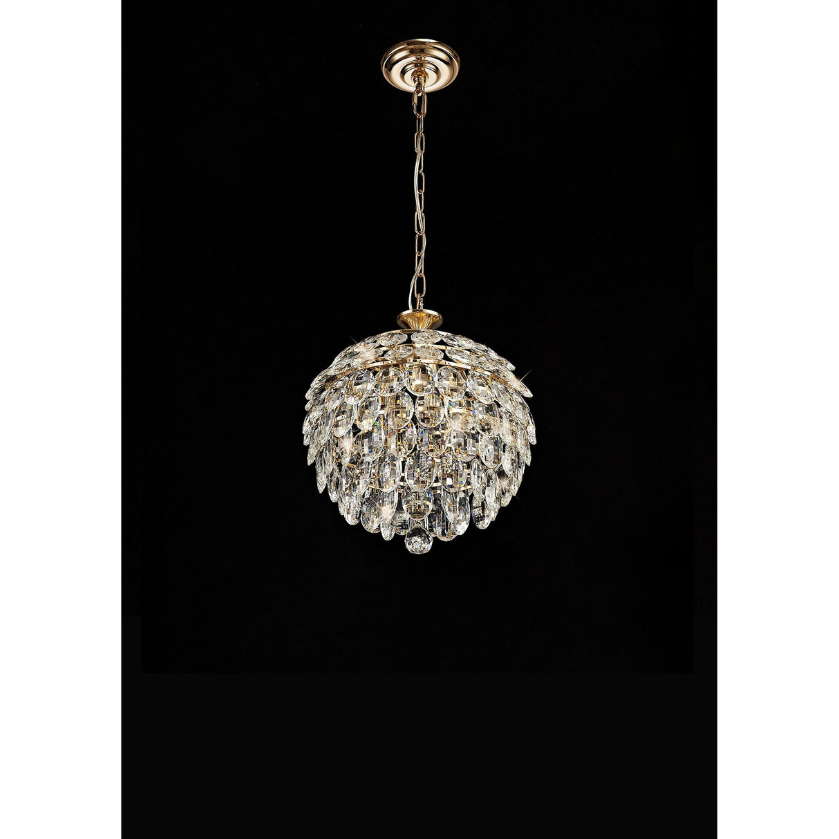 Coniston 3 Light Crystal Pendant Light – French Gold