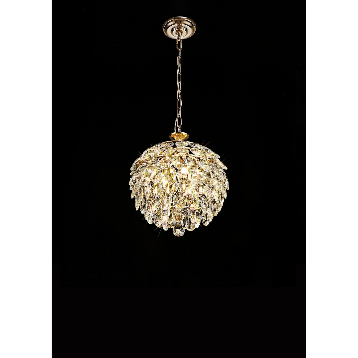 Coniston 3 Light Crystal Pendant Light – French Gold
