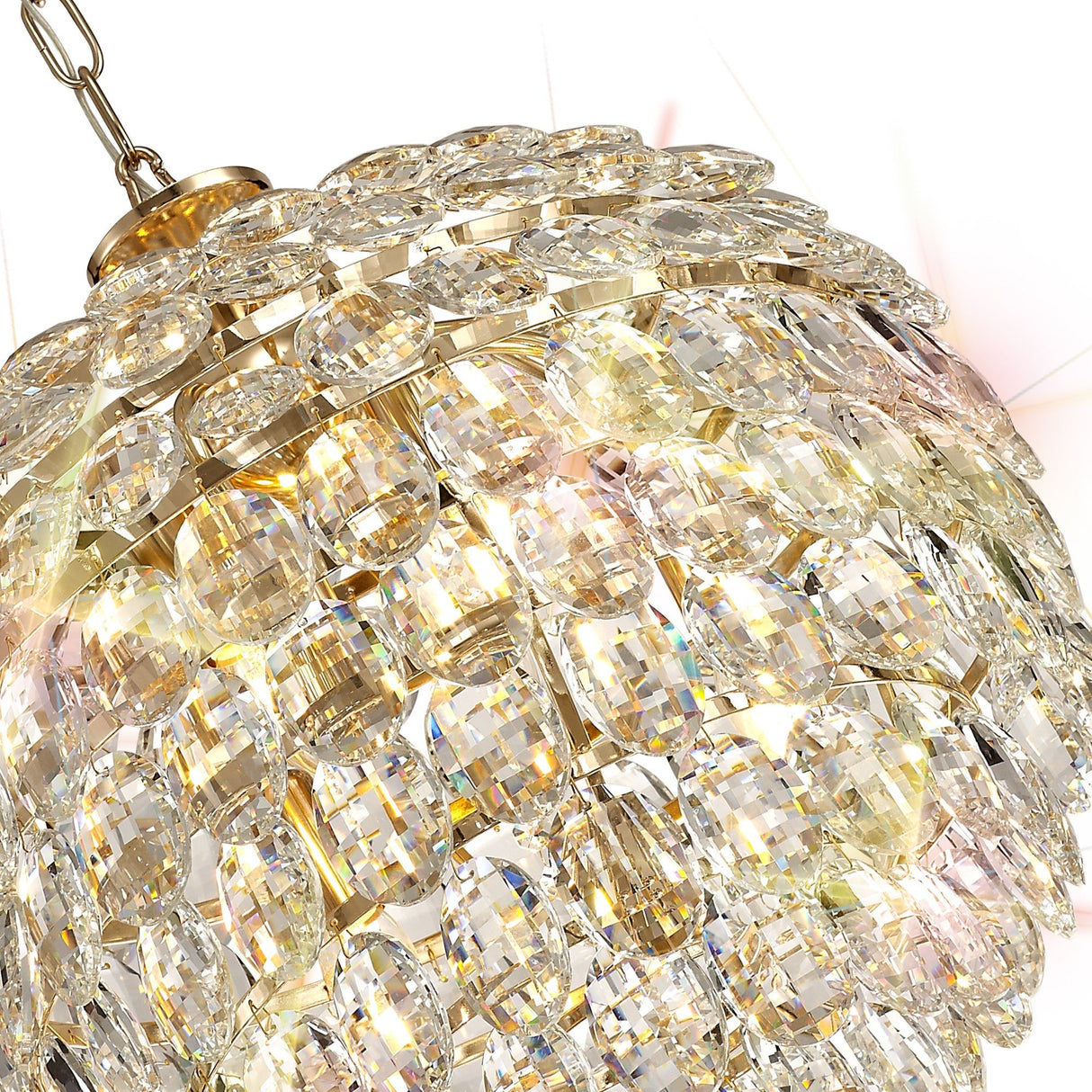 Coniston 6 Light Crystal Pendant Light – French Gold