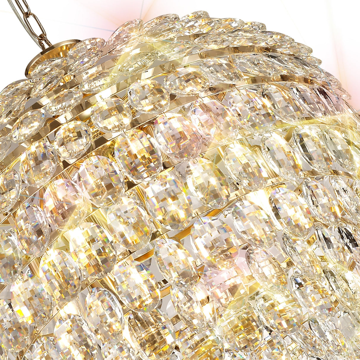 Coniston 54cm 9 Light Crystal Chandelier - French Gold