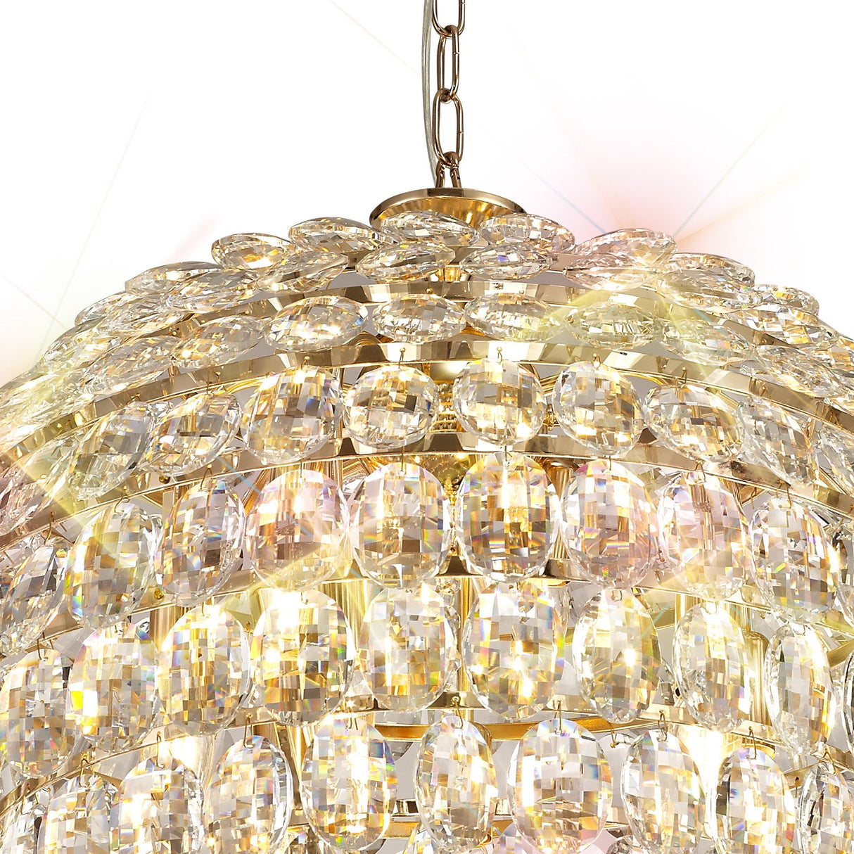 Coniston 54cm 9 Light Crystal Chandelier - French Gold