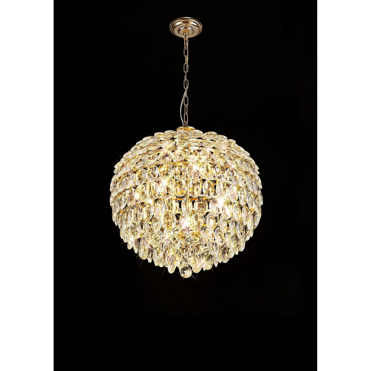 Coniston 54cm 9 Light Crystal Chandelier - French Gold