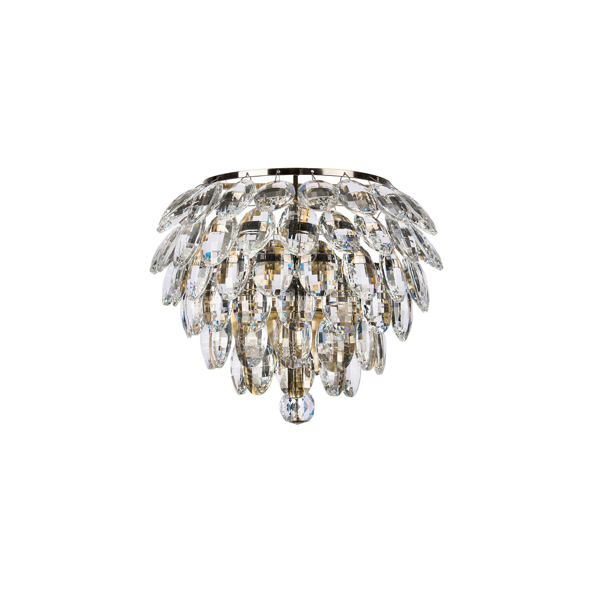 Coniston 1 Light Crystal Wall Light – Antique Brass