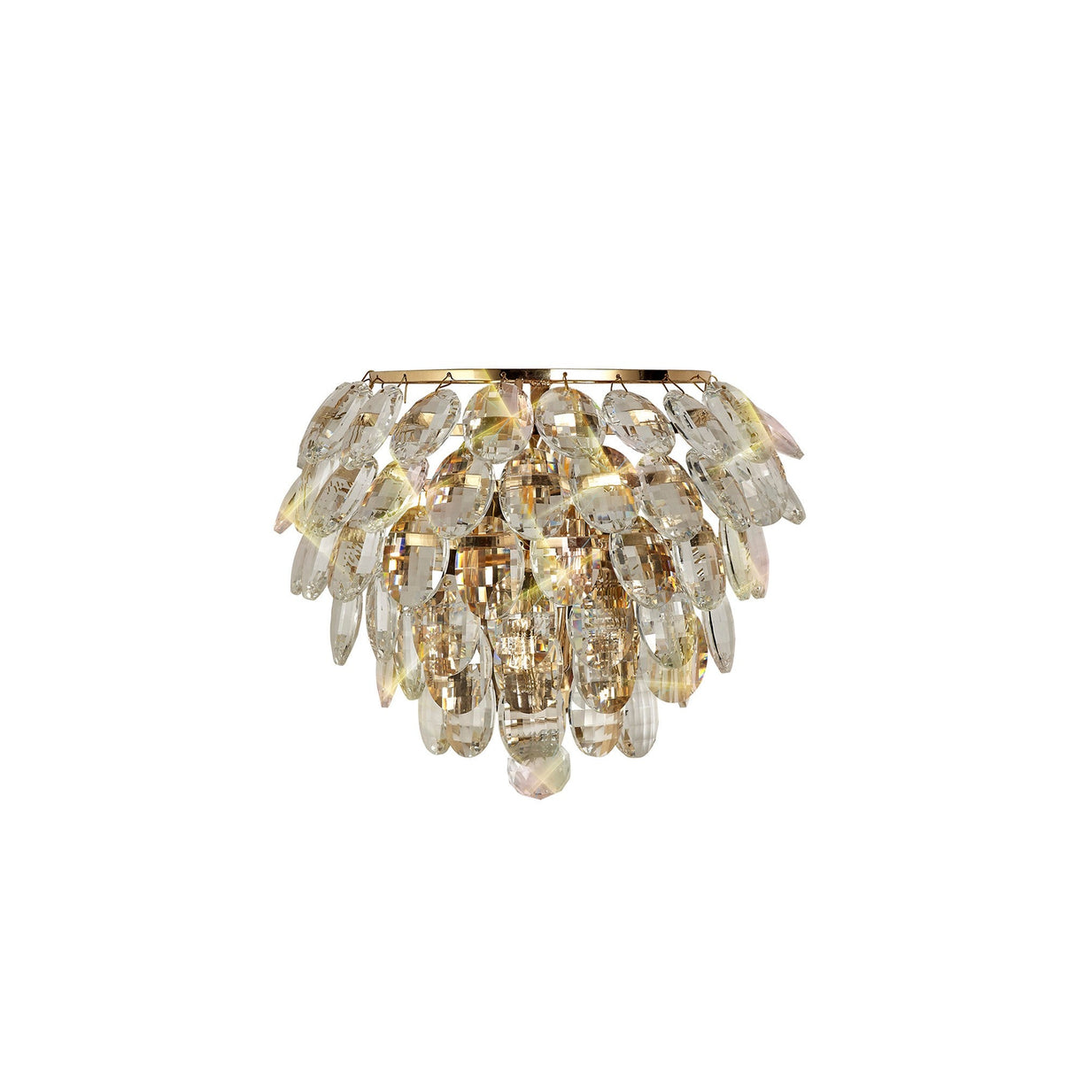 Coniston 1 Light Crystal Wall Light – French Gold