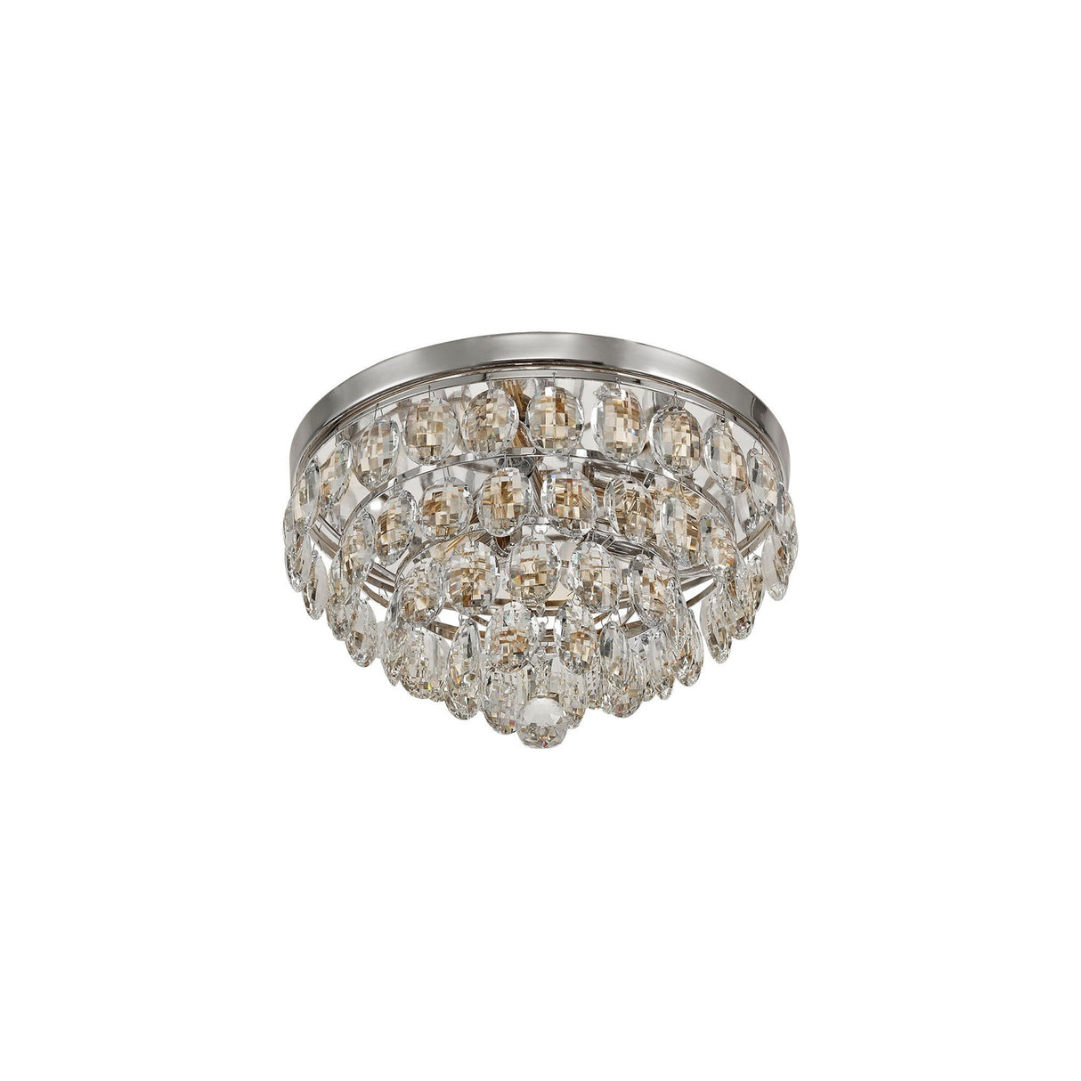Coniston 12 Light Crystal Flush Ceiling Light - Polished Chrome