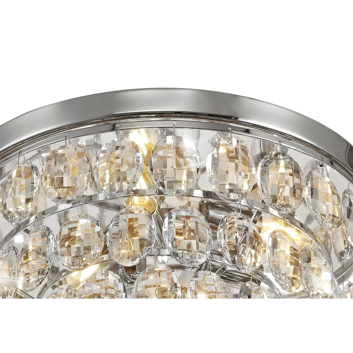 Coniston 12 Light Crystal Flush Ceiling Light - Polished Chrome