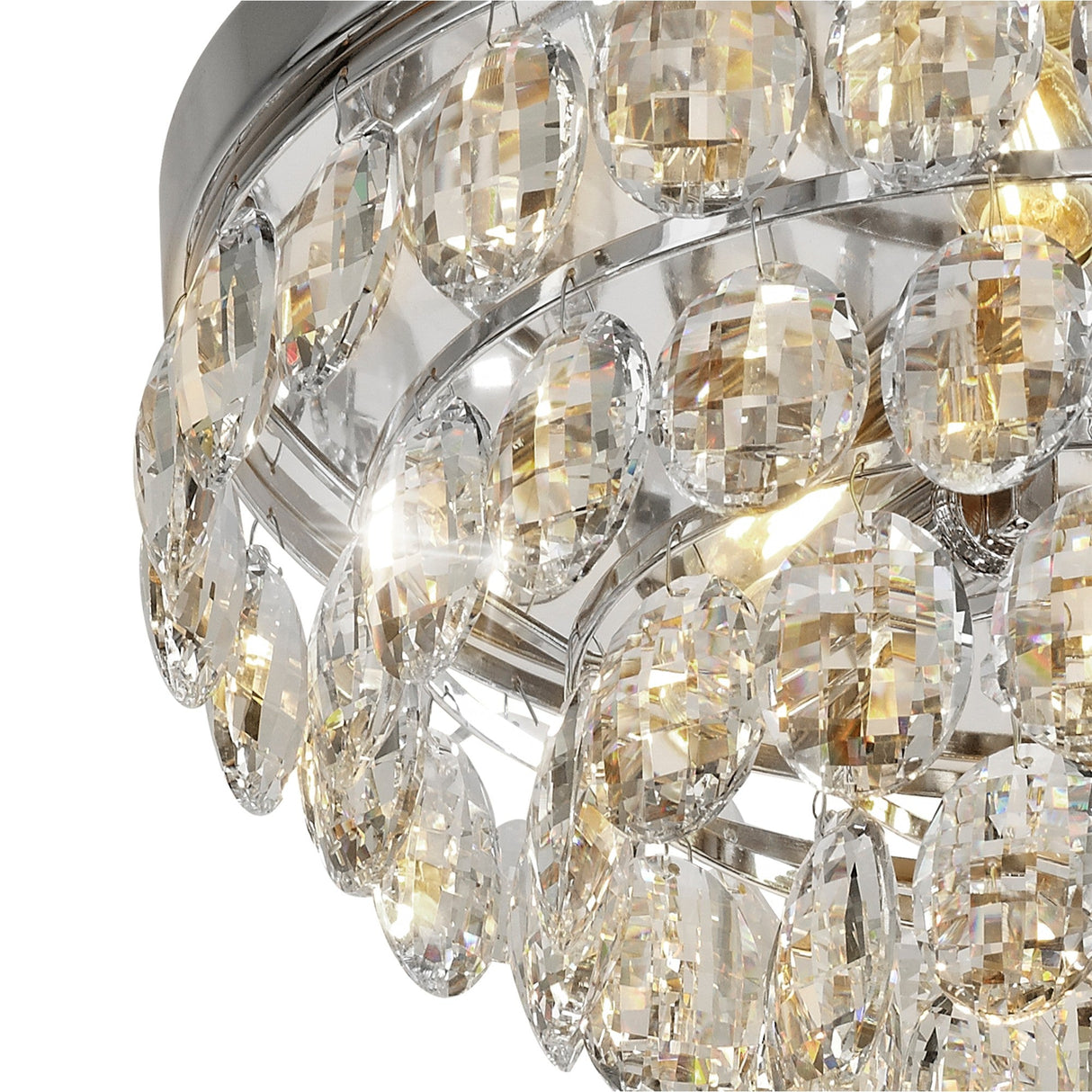 Coniston 12 Light Crystal Flush Ceiling Light - Polished Chrome