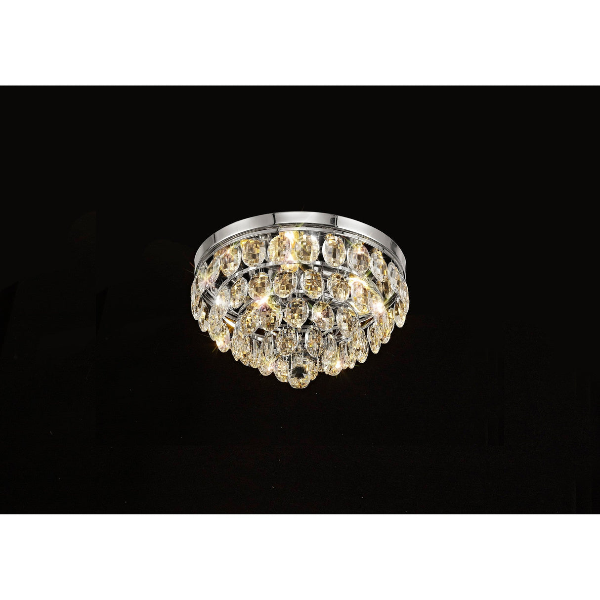 Coniston 12 Light Crystal Flush Ceiling Light - Polished Chrome