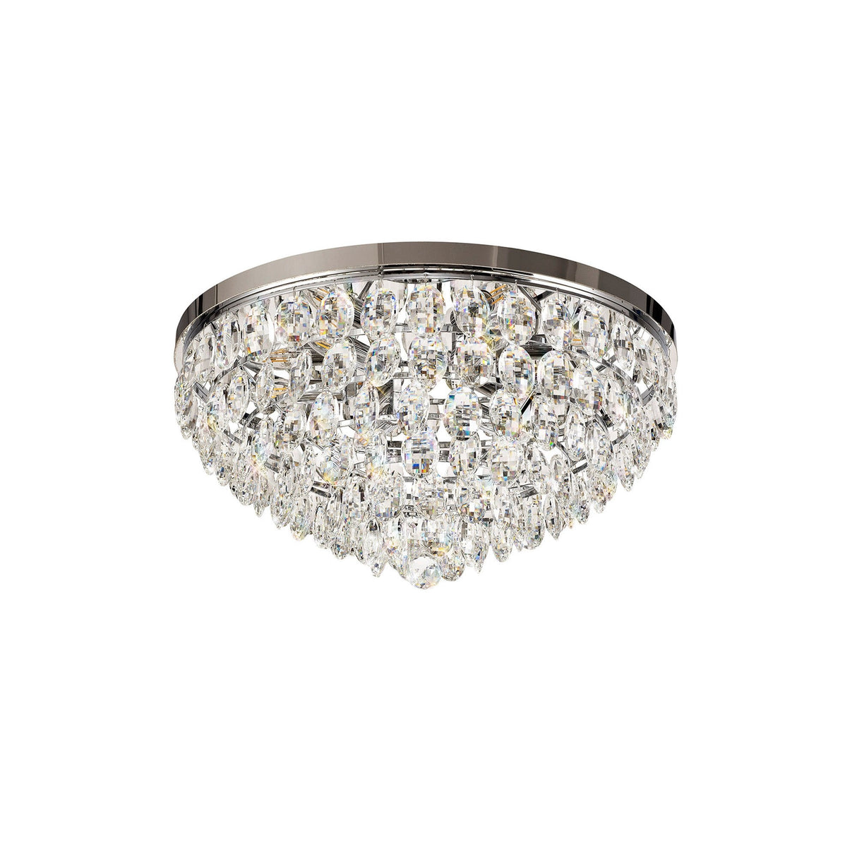 Coniston 15 Light Crystal Flush Ceiling Light - Polished Chrome