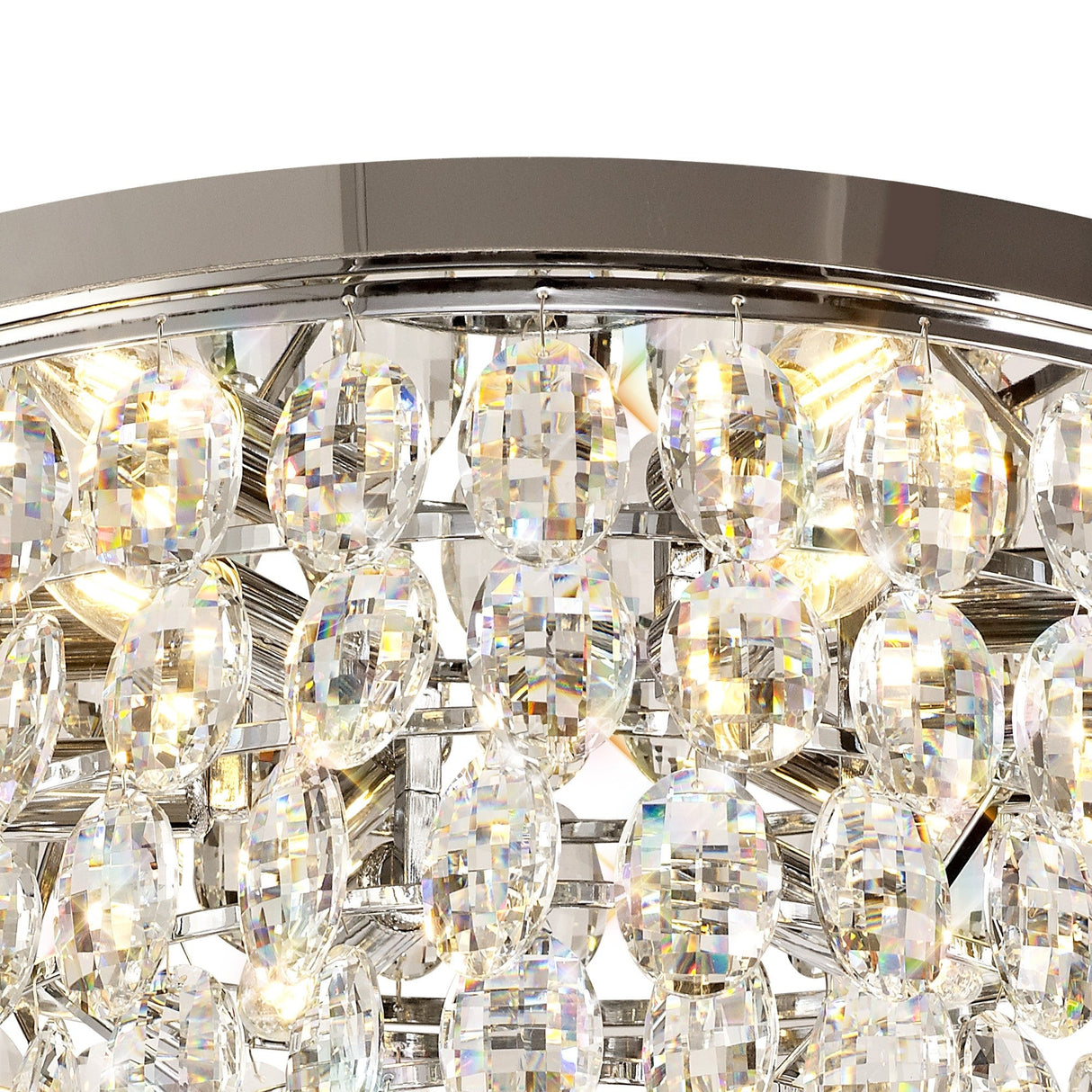 Coniston 15 Light Crystal Flush Ceiling Light - Polished Chrome